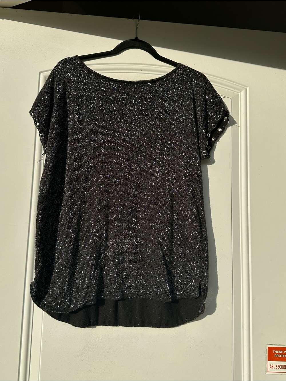 Michael Kors Metallic Black Short Sleeve Tee